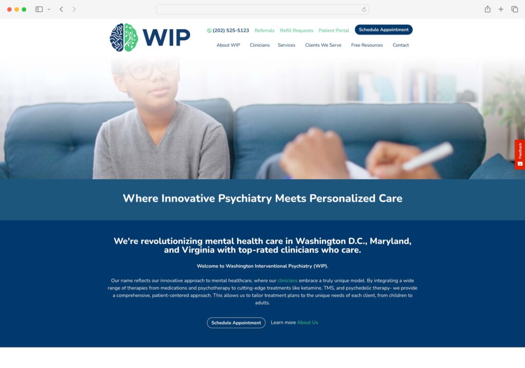 washingtoninterventionalpsychiatry.com screenshot